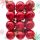Vianočné gule červené lesklé 4 cm / 24 ks