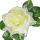 Umelá ruža saténová s lístkom bieložltá 10 cm