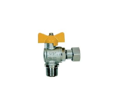 Guľový ventil-GAS MF roh. s prevlečnou maticou-vonkajší/vnútorný závit