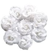 Ružičky umelé biele - 10 ks