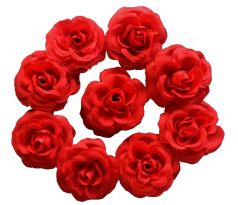 Ružičky umelé červené - 10 ks