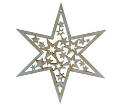 Drevená dekorácia hviezda 12,5 cm