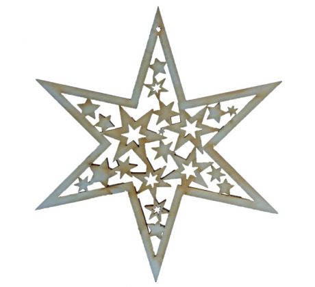 Drevená dekorácia hviezda 12,5 cm