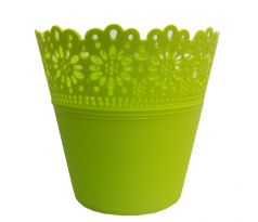 Kvetináč s čipkou zelený 11 cm