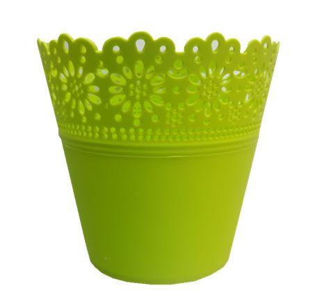 Kvetináč s čipkou zelený 11 cm
