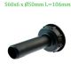 Adaptér na IBC nádrž, závit S60x6 s hrdlom S60x6 x priemer 50 mm L=106 mm ECONOM