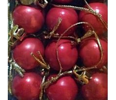 Vianočné gule rubínové 2,5 cm 36 ks