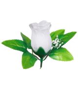 Umelá ruža puk - biela