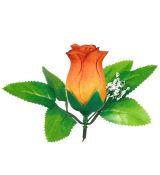 Umelá ruža puk - oranžová