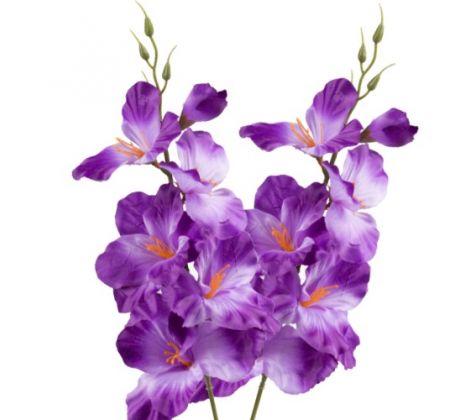 Umelá gladióla saténová violet 54 cm, pohľad zblízka
