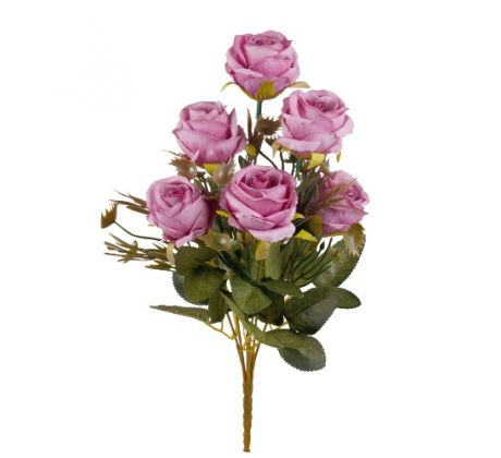 Umelá kytica ružičky fialová 30 cm