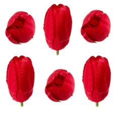 Umelý tulipán saténový červený 6 cm