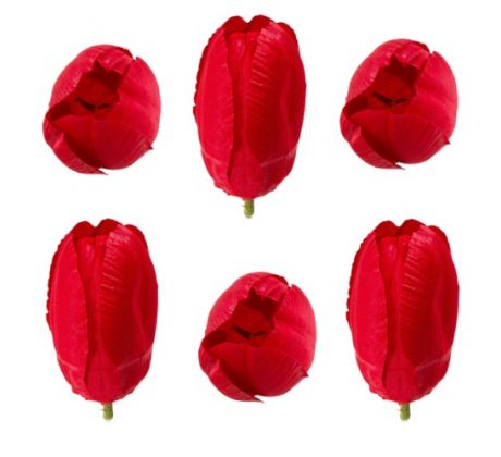Umelý tulipán saténový červený 6 cm