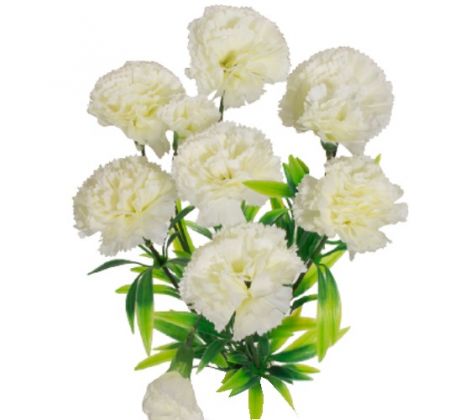 Umelá kytička karafiáty krémová 28 cm