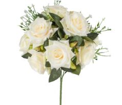 Umelá kytica ruže maslová 37 cm