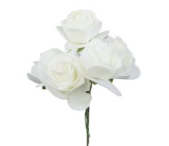 Ružičky biele penové 3,5 cm / 12 ks
