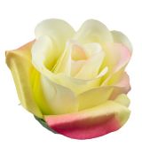 Umelá ruža saténová puk krémovozelená 7 cm