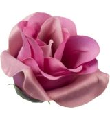 Umelá ruža saténová puk jesenná fialová 7 cm
