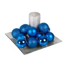Vianočné gule modré mix 5 cm/12 ks
