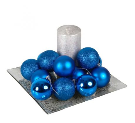 Vianočné gule modré mix 5 cm/12 ks