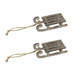 Vianočná dekorácia sánky šedé 11 cm / 1 ks