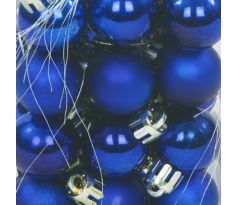 Vianočné gule modré mix 2,5 cm 36 ks