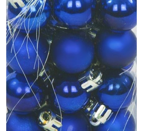 Vianočné gule modré mix 2,5 cm 36 ks