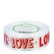 Stuha saténová biela LOVE 2,5 cm / 22.86 m