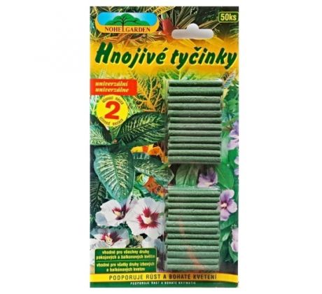 Tyčinkové hnojivo pre izbové a balkónové rastliny - Nohel Garden -50 kusov