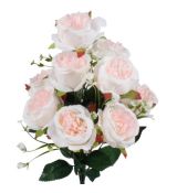Umelá kytica ruže krémovo-ružová 42 cm