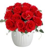 Umelá kytica ruže červená 38 cm