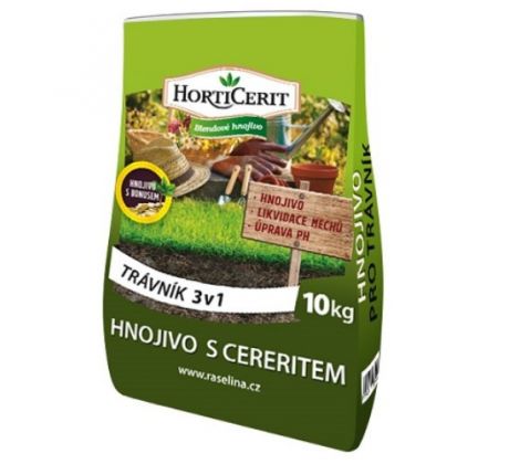 Hnojivo na trávnik Horticerit  s cereritom 3 v 1 / 10 kg