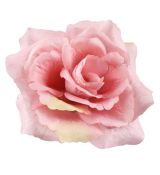 Umelá ruža francúzska bledofialová so zeleným okrajom 13 cm