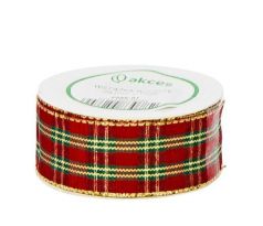 Stuha vianočná károvaná 25 mm/10 m