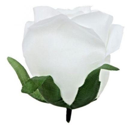 Umelá ruža biela puk 7 cm