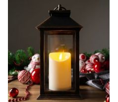 Lampáš MagicHome Vianoce hnedo-medený LED 33 cm