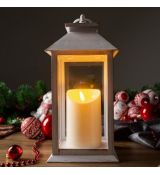 Lampáš MagicHome Vianoce bielo-zlatý LED 33 cm