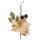 Vetvička MagicHome Vianoce s kvetom poinsettia zlatá 34 cm