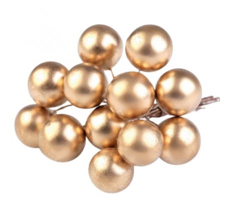 Guličky na drôte zlaté 1,5 cm / 24 ks