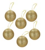 Vianočné gule zlaté 6 cm / 6 ks