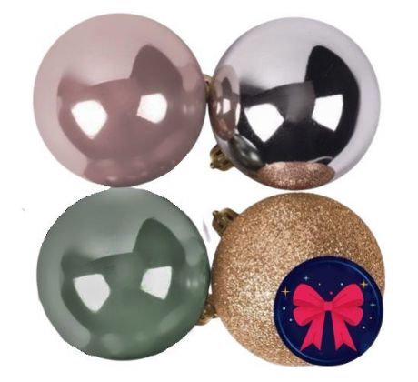 Vianočné gule MagicHome 1 mix 10 cm / 4 ks