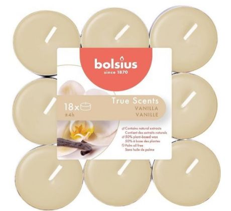 Sviečky vonné čajové Bolsius vanilka 18 ks