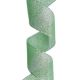 Stuha zeleno strieborná  3,8 cm / 1 m, detail