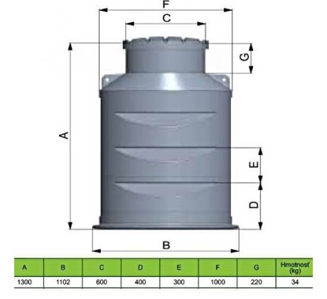 Vodomerná šachta 1300x1000 K