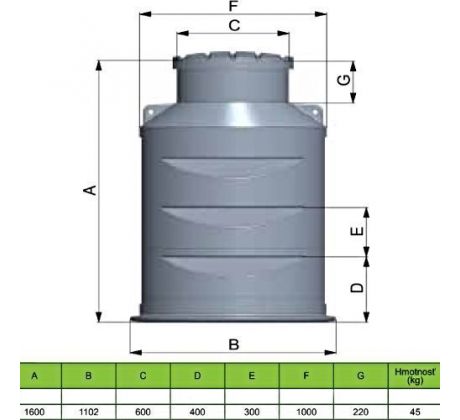 Vodomerná šachta 1600x1000 K