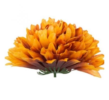Umelá chryzantéma saténová oranžovohnedá 16 cm