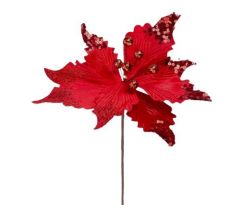 Kvet MagicHome Vianoce Poinssetia červená, stonka 31 cm