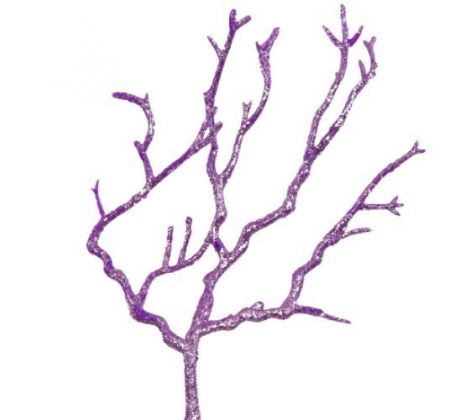 Vetvička fialová trblietavá 24 cm