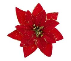 Vianočná ruža saténová červená 14 cm / 1 ks