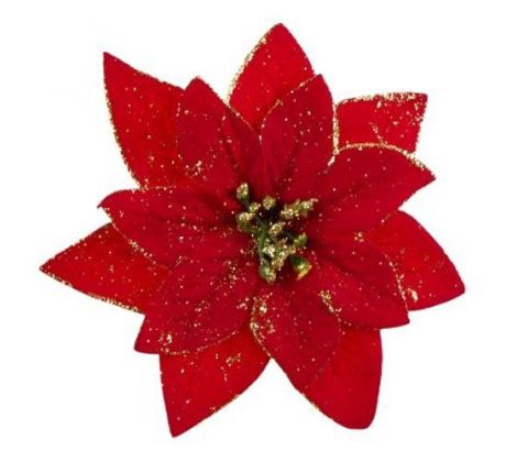 Vianočná ruža saténová červená 14 cm / 1 ks